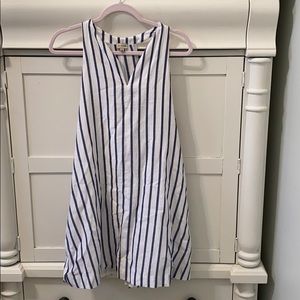 Short blue and white stripe dress